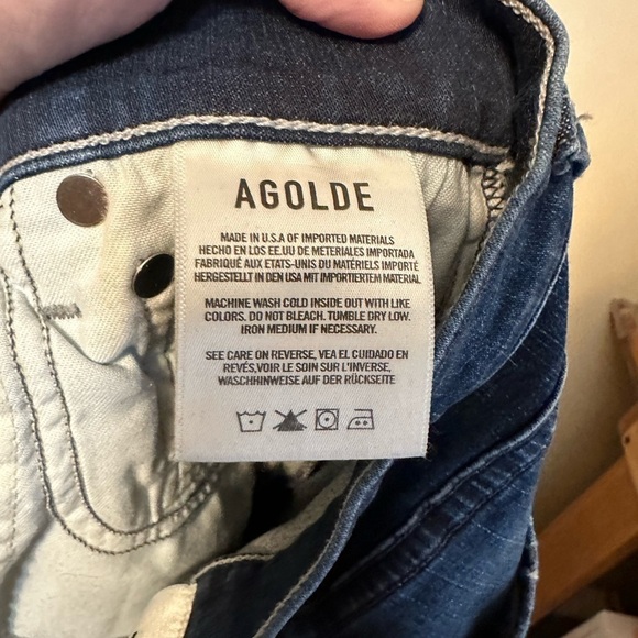 Agolde Sophie High Rise Skinny Crop in Reverb Size 24 Style A018 Raw Hem - Picture 5 of 7